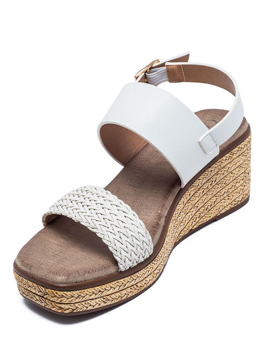 Platforme dama Full Face Alb