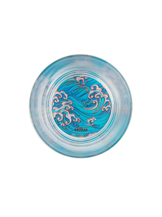 Excelsa Glas Wasser aus Glas in Hellblau Farbe 340ml