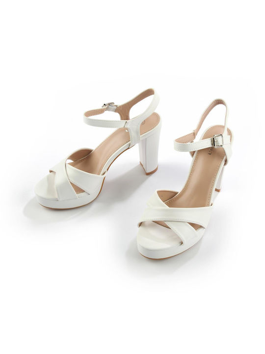 Damen Sandalen mit hohem Absatz in Weiß Farbe