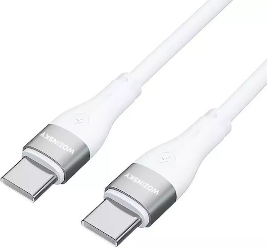Wozinsky Cablu USB 2.0 USB-C Masculin - USB-C 65W PD Alb 1m WSTCC1