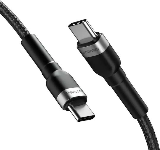 Wozinsky USB 2.0 Kabel USB-C männlich - USB-C 65W PD Schwarz 1m WNBCC1