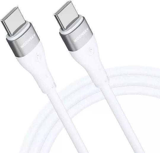Wozinsky Cablu USB 2.0 USB-C Masculin - USB-C 65W PD Alb 1m WSTCC1