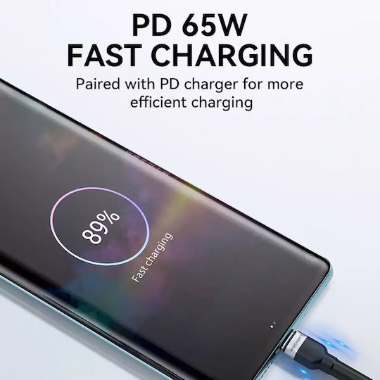 Wozinsky USB 2.0 Kabel USB-C männlich - USB-C 65W PD Schwarz 1m WNBCC1