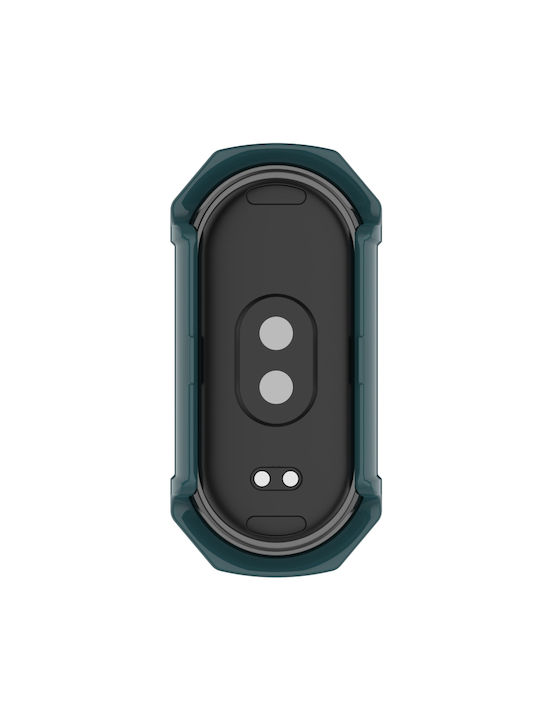Xiaomi Mi Band 8 Pc + Tempered Glass Ενσωματωμένη Προστατευτική Θήκη Ρολογιού Πράσινο Πεύκο