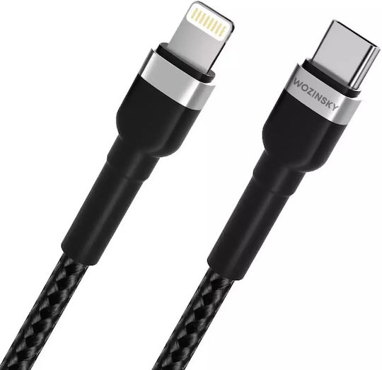 Wozinsky Редовна USB-C към Lightning кабел 30W Черен 1м (WNBCL1)