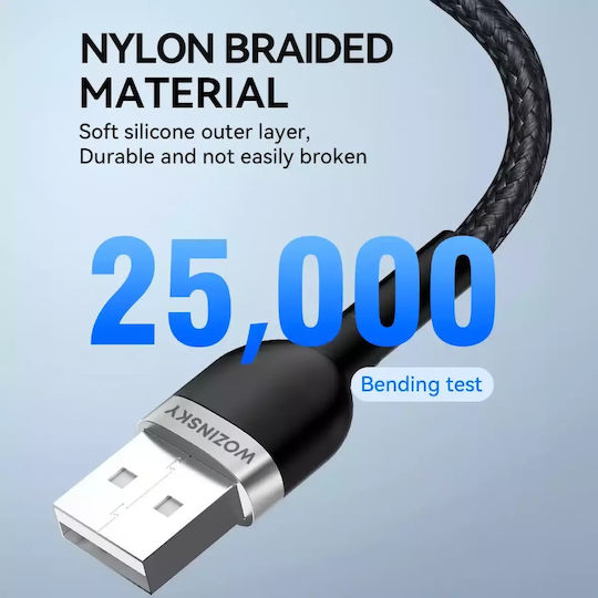 Wozinsky USB-A to Lightning Cable Μαύρο 2m (WNBAL2)