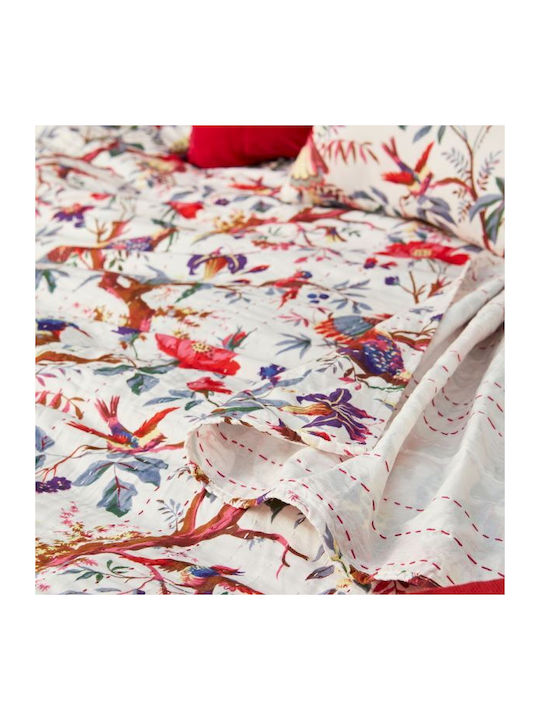 Synchronia Birds Of Paradise Ριχτάρι Διθέσιου Καναπέ 200x230εκ. ΛΕΥΚΟ NAB13WH