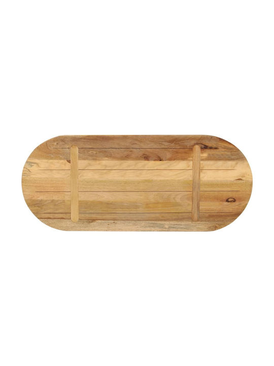 vidaXL Oval Table Surface made of Solid Wood in Brown Color 80x40x2.5cm 370102 1pcs