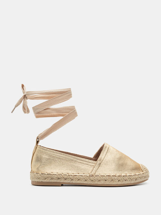 Luigi Women's Synthetic Leather Espadrilles Gold