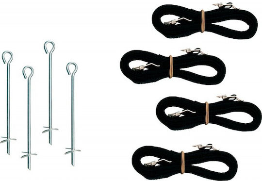 Set 4 Anchors Securing Trampoline Zola Anchor Size 30 Cm Belt Size 135 Cm
