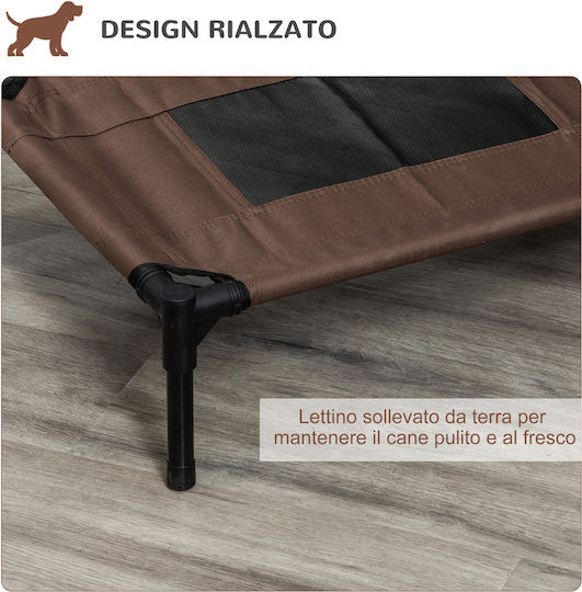 Pawhut Raised Dog Bed Breathable Steel Fabric 61x46x18 Cm Black Brown