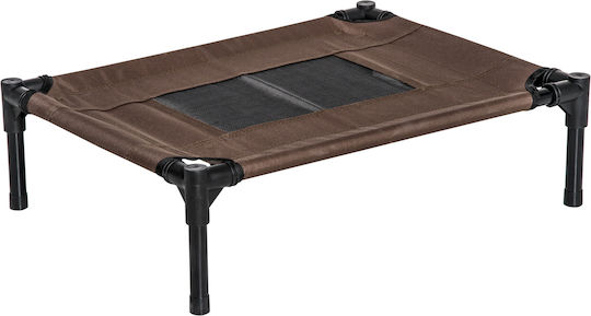 Pawhut Raised Dog Bed Breathable Steel Fabric 61x46x18 Cm Black Brown