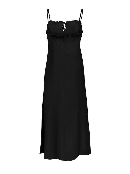 Life Sommer Midi Damenkleid Schwarz