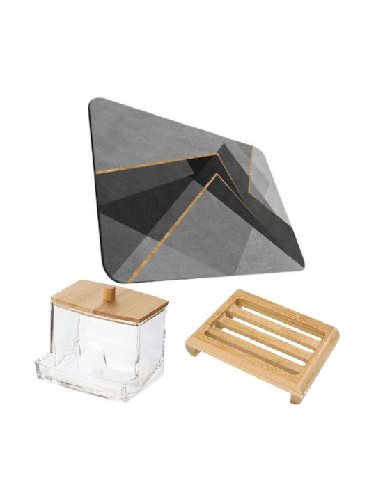 Badezimmer-Accessoire-Set Bamboo Mehrfarbig Badezimmer-Accessoire-Set Bamboo Mehrfarbig
