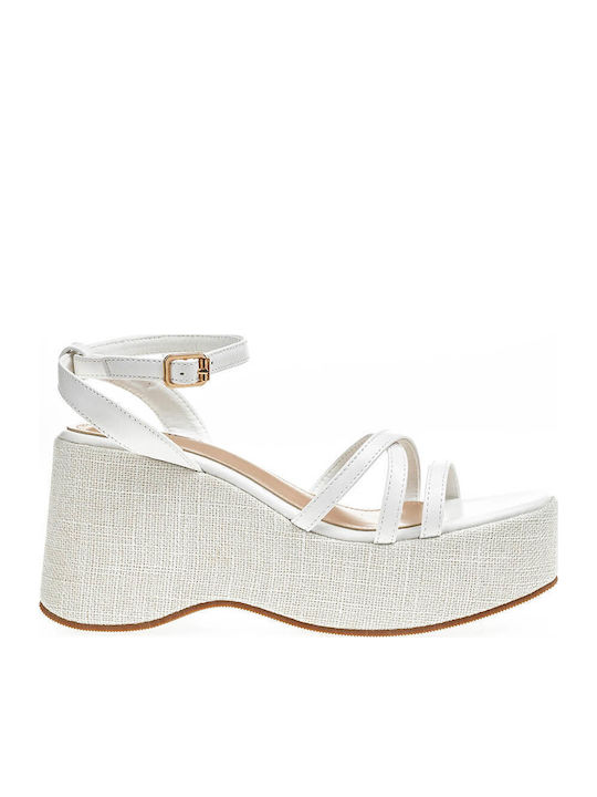 Women's Fabric Platform Shoes White