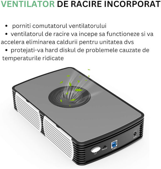 Fideco Carcasă pentru unitate de hard disk 2.5" / 3.5" SATA III cu conexiune USB 3.0