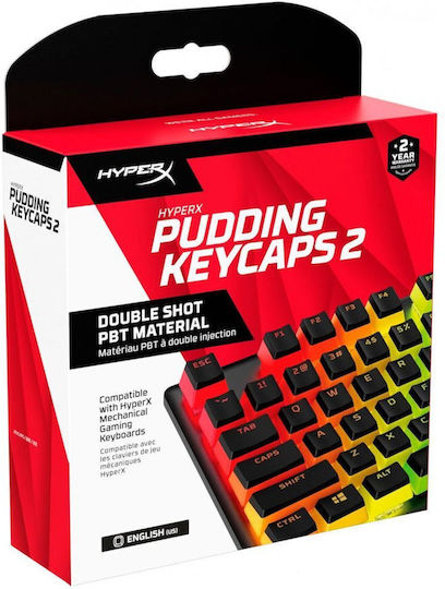 Hyperx Hyperx Pudding Keycaps 2 Vollständiges 112 Pbt Tastenkappen-Set Schwarz Us Layout 7g8k1aa
