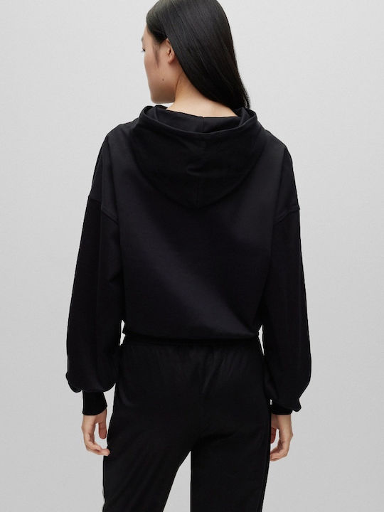 Hugo Boss Women's Cropped Hooded Sweatshirt Black