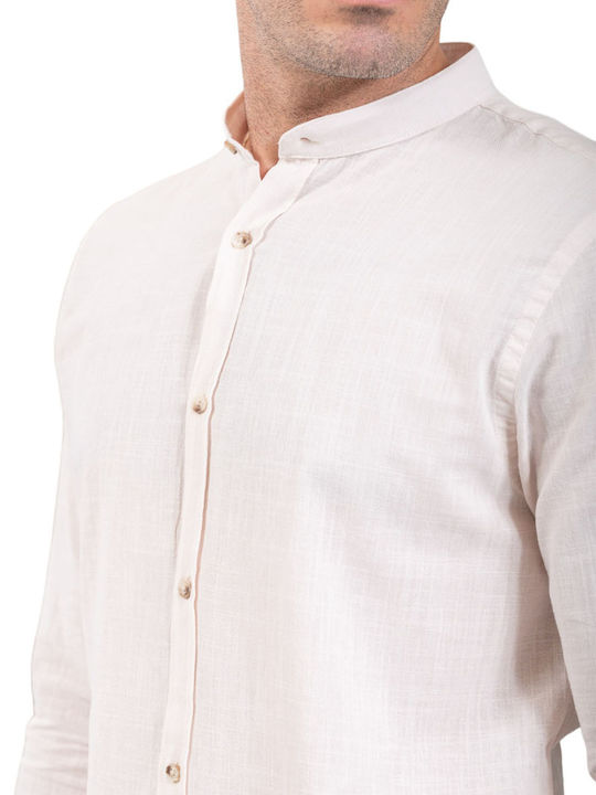 Long-sleeved Linen Shirt White