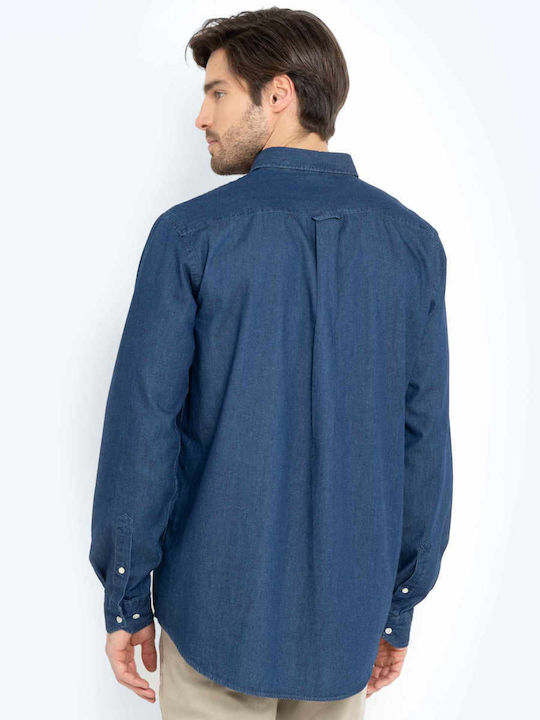 The Bostonians Men's Shirt Long Sleeve Cotton Blue