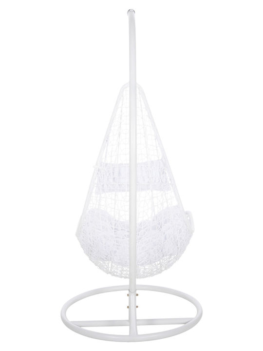 Millie Leagăn cu bază și pernă Rattan Alb L95xL95xH195cm