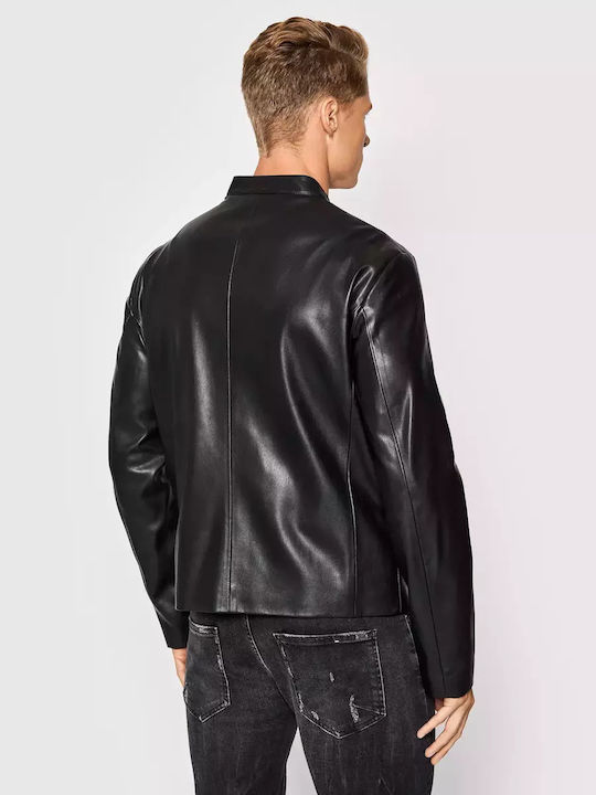 Armani Exchange Men's Leather Jacket Black