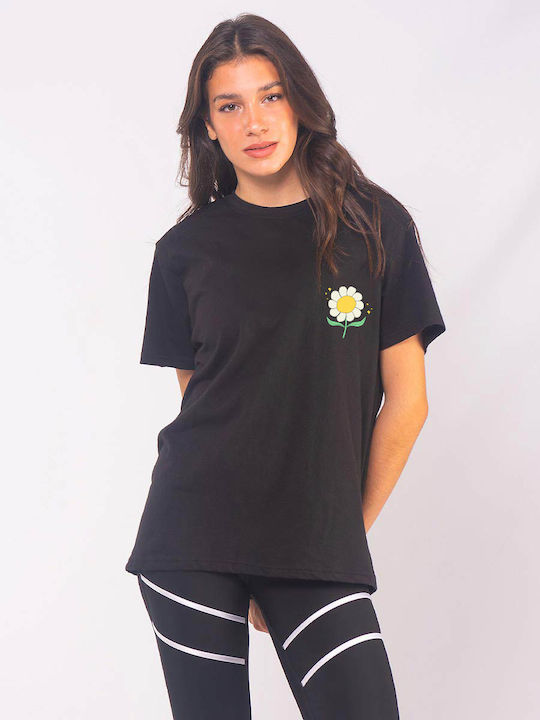 The Lady Feminin Tricou Floral Black