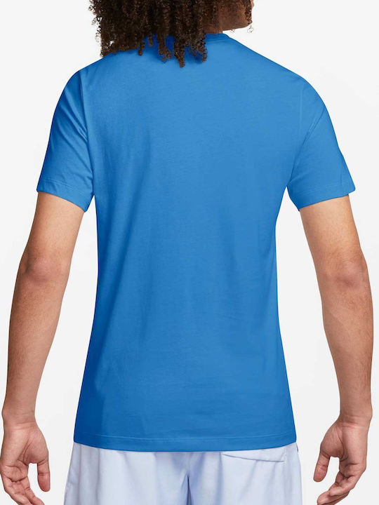 Nike Just Do It Swoosh T-shirt Bărbătesc cu Mânecă Scurtă Blue