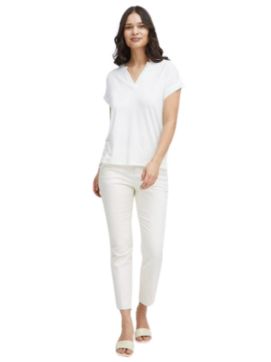 Fransa Femeie Tricou White