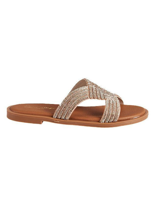 Elenross Women's Flat Sandals in Gold Color