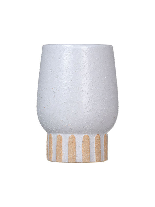 BigBuy Decorative Vase White 12.5x12.5x18cm