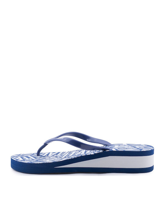 Women's Platform Flip Flops Blue