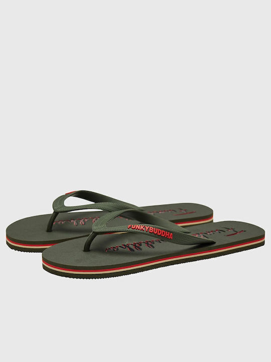 Men's Flip Flops Khaki FBM009-001-08-Khaki-Green
