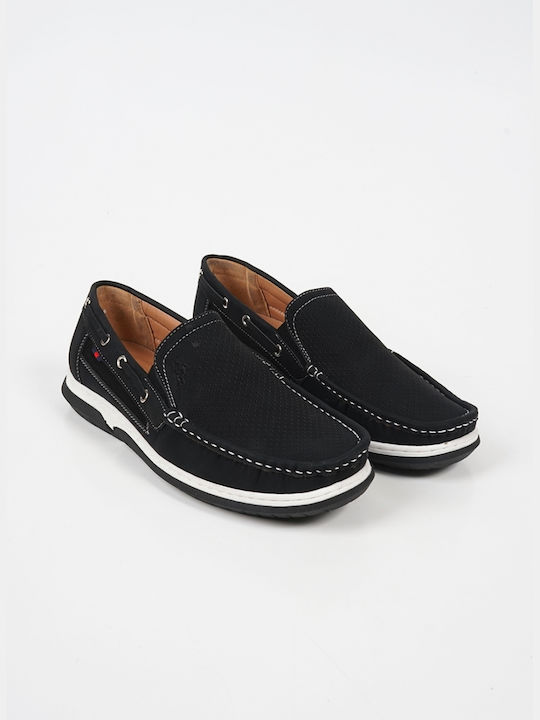 Piazza Shoes Ανδρικά Boat Shoes σε Μαύρο Χρώμα