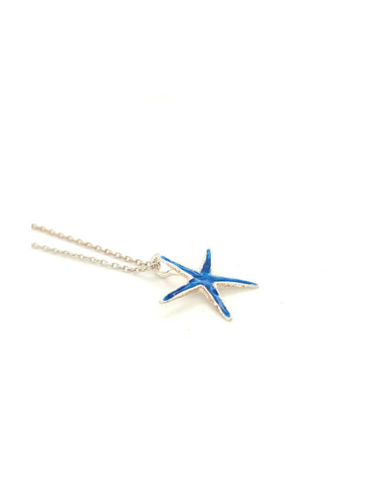 Giampouras Collections Necklace with design Star from Silver