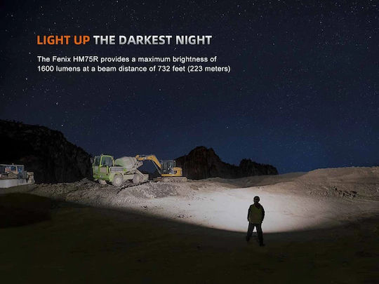 Dulotec Επαναφορτιζόμενος Φακός Κεφαλής LED IP68 με Μέγιστη Φωτεινότητα 1600lm