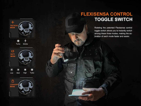 Dulotec Επαναφορτιζόμενος Φακός LED IP68 με Μέγιστη Φωτεινότητα 3200lm