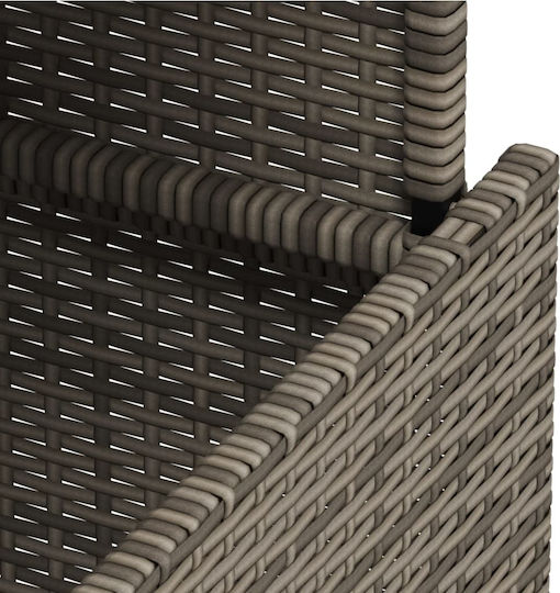 Masa pentru spații exterioare Rattan cu suprafață din sticlă Gri 100x55x73buc