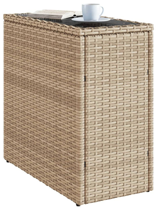 Tisch für kleine Außenbereiche Stabil Beige 58x27.5x55cm