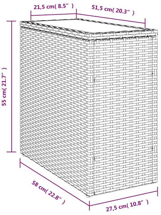 Tisch für kleine Außenbereiche Stabil Gray 58x27.5x55cm