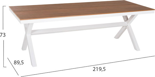 Τραπέζι Tawnee 219.5x89.5 Λευκό