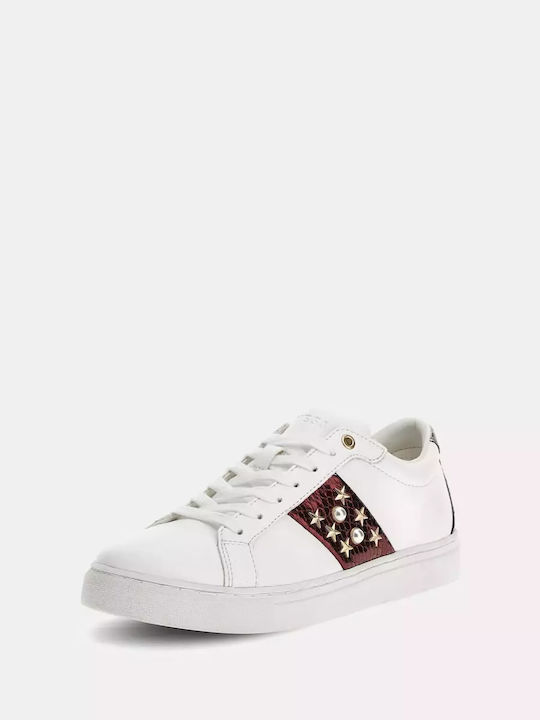 Guess Damen Sneakers White Wine Gun Metal