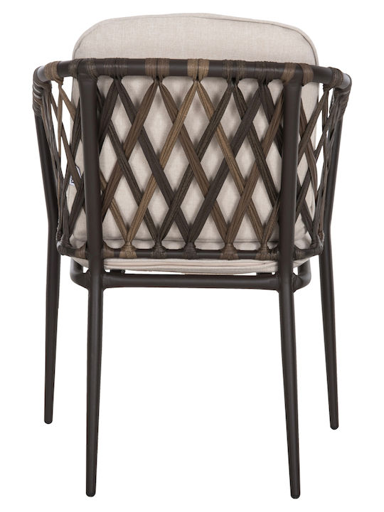 Outdoor Armchair Aluminum Bolly CAFE-BEZ with Cushion