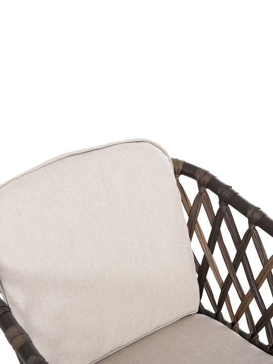 Outdoor Armchair Aluminum Bolly CAFE-BEZ with Cushion