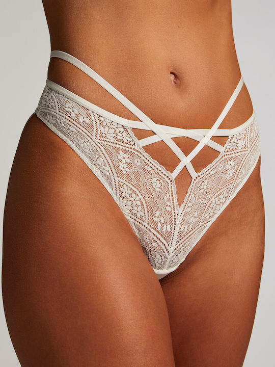 Hunkemöller Women's String with Lace snow white