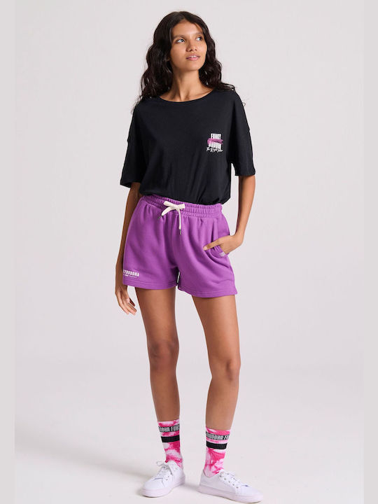 Funky Buddha Women's Sporty Shorts Purple