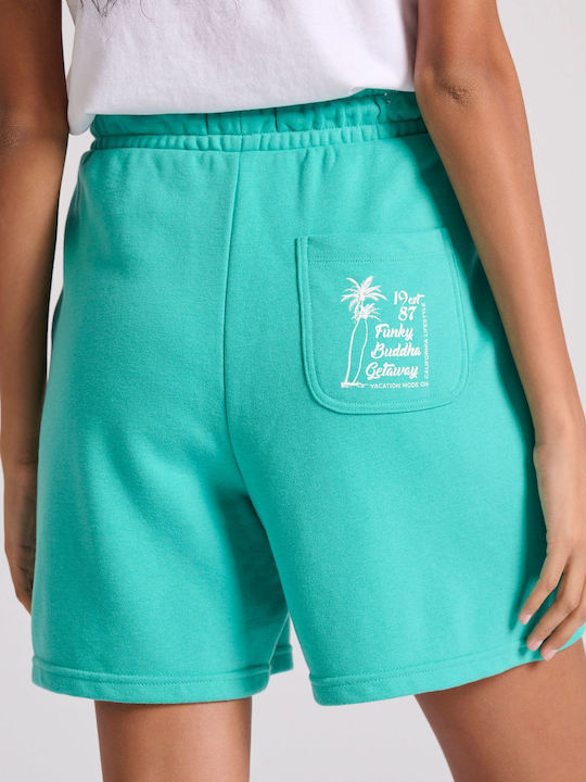 Funky Buddha Women's Sporty Bermuda Shorts Turquoise