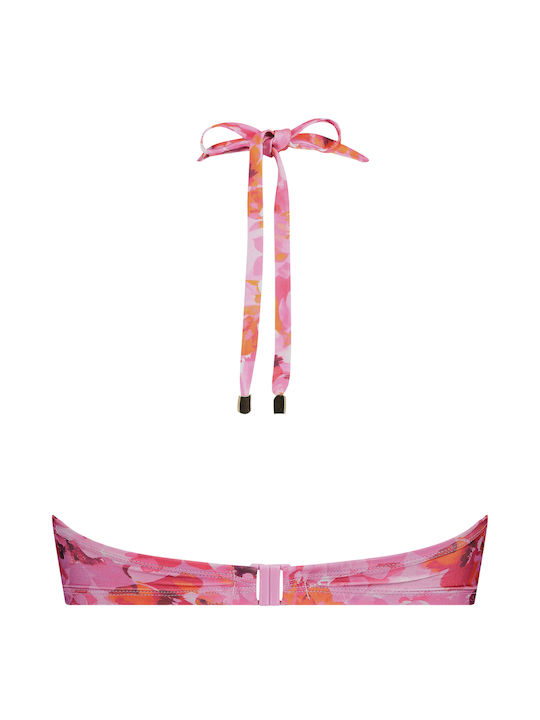 Bikini Top with Padding Floral Light Pink