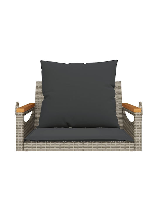 Rattan Swing Gray with 110kg Maximum Weight Capacity L63xW62xH40cm