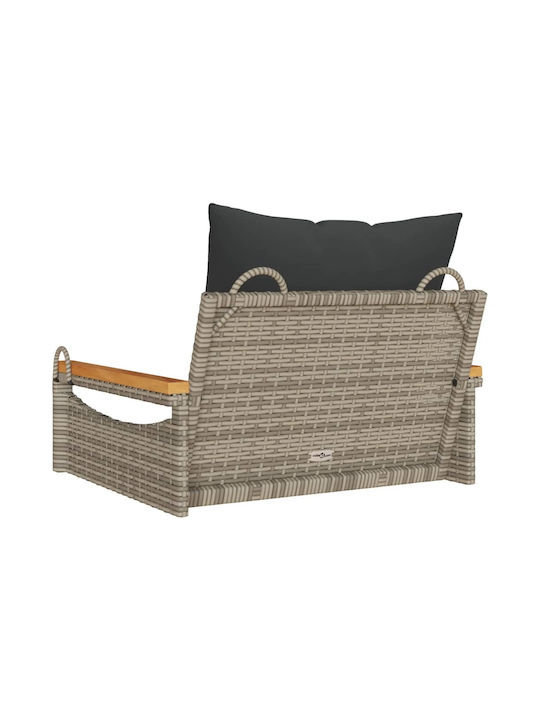 Rattan Swing Gray with 110kg Maximum Weight Capacity L63xW62xH40cm